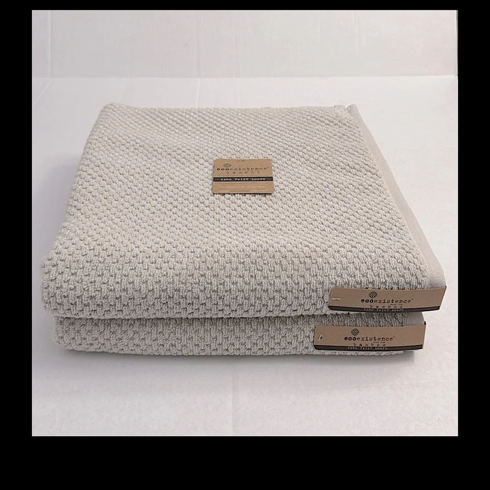 2pc ECOEXISTENCE Bamboo Zero Twist Loops Bath Towel Set - FGChiffon